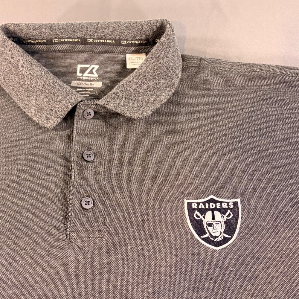 Las Vegas Raiders Cutter & Buck Gray Performance Polo Men’s XXL NFL